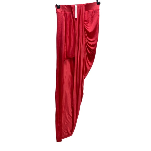 ASOS Red Skirt Women's Size U 8 Draped Asymmetrical Party Cocktail Semi Sheer - Picture 1 of 13